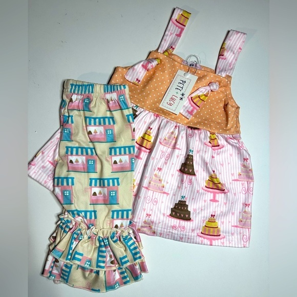pete+lucy Other - Bake Me A Cake Capri Set Pete + Lucy 6-12 Months